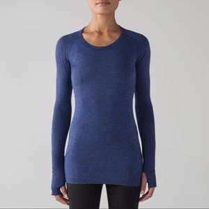 Lululemon swiftly tech long sleeve in heather blue